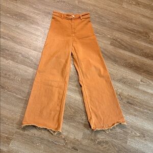 Zara Wide Leg Pants in Orange